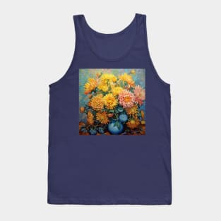 Bouquet of Chrysanthemums in a Vase Tank Top